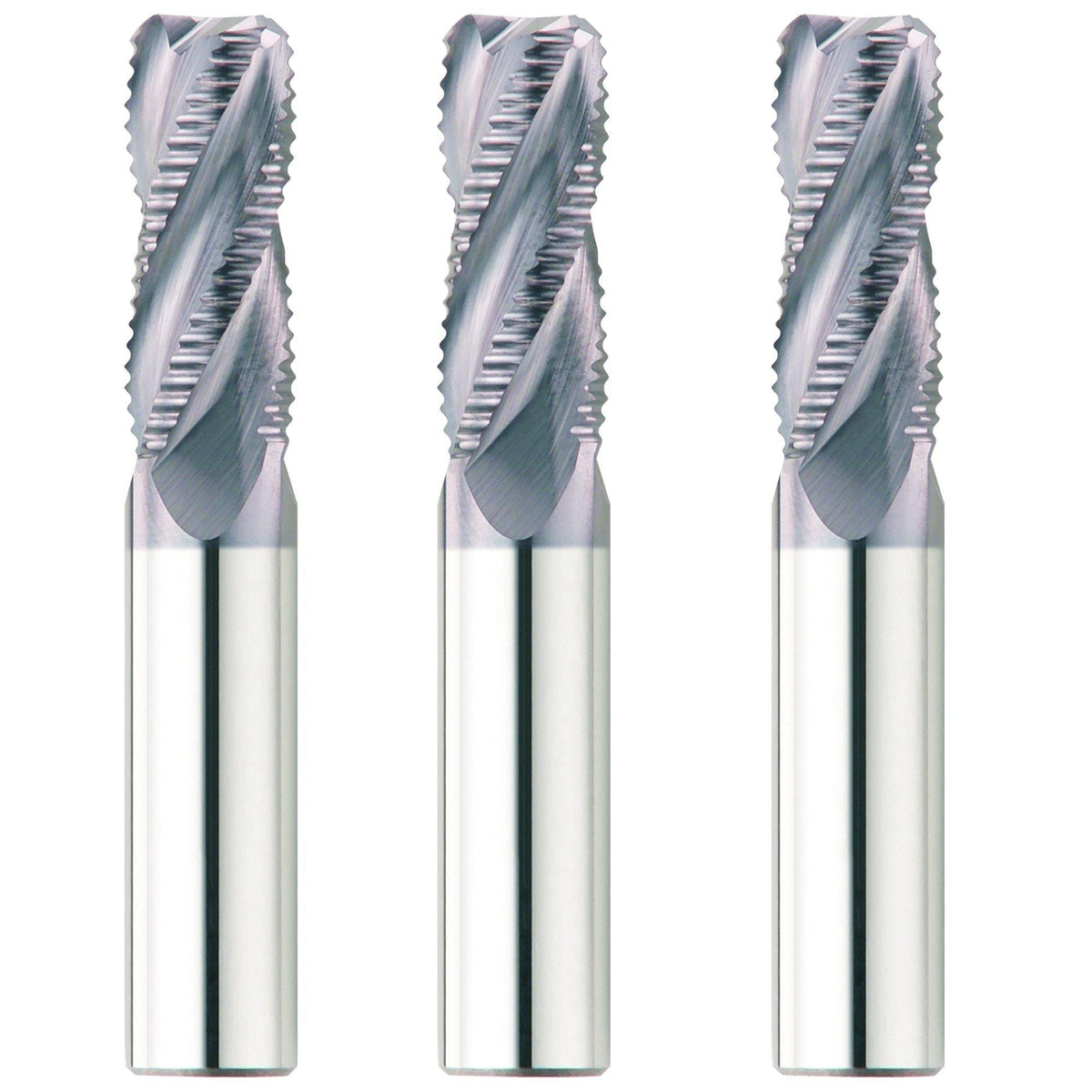 (3 Pack) 3/8" Dia. x 1" LOC x 21/2" OAL Roughing End Mills The End