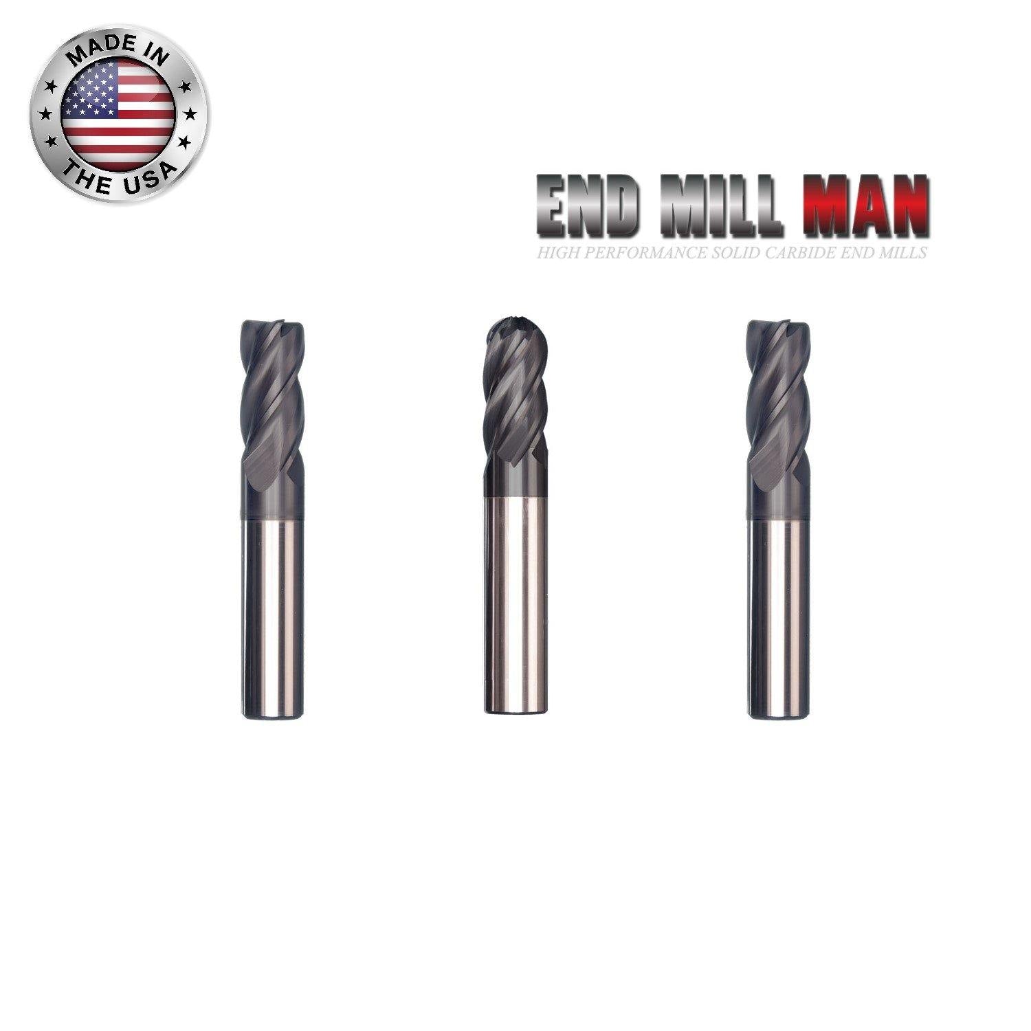 (3 Pack) 1" x 1-3/4" x 4" Variable Helix High Performance Carbide End Mill - The End Mill Store 