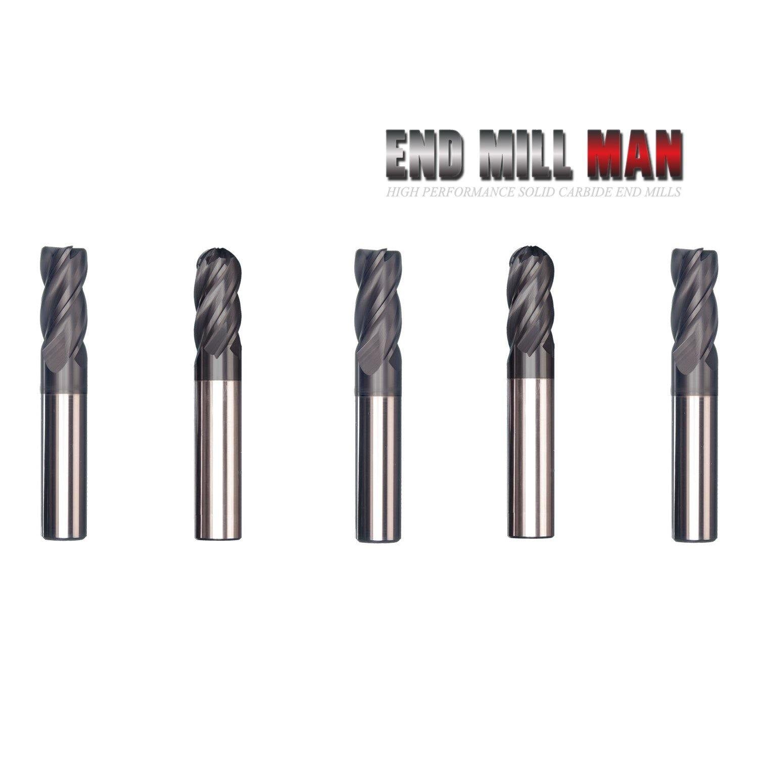 (5 Pack) 1/4" x 3/4" x 2-1/2" Variable Helix High Performance Carbide End Mill - The End Mill Store 