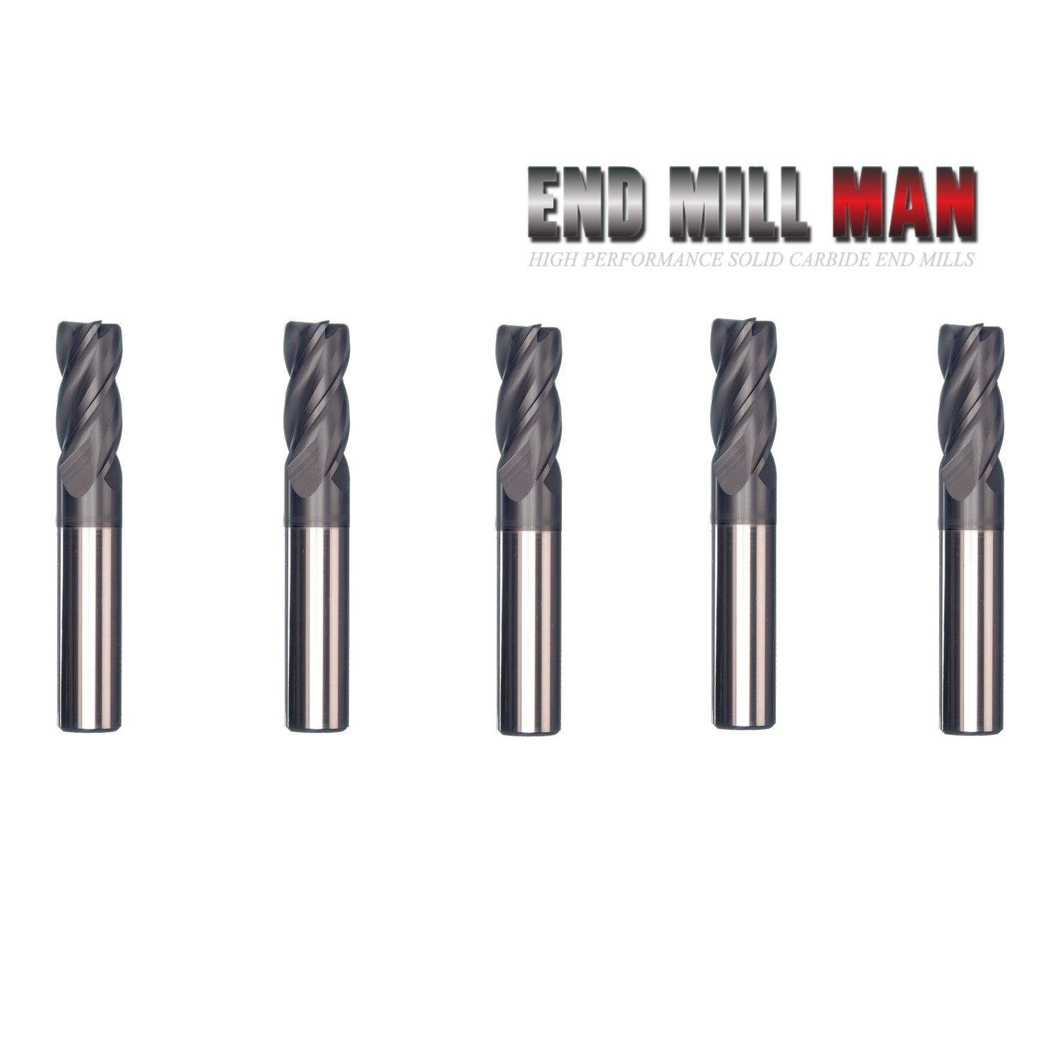 (5 Pack) 3/16" x 3/4" x 2-1/2"  Long Variable Helix High Performance Carbide End Mill - The End Mill Store 