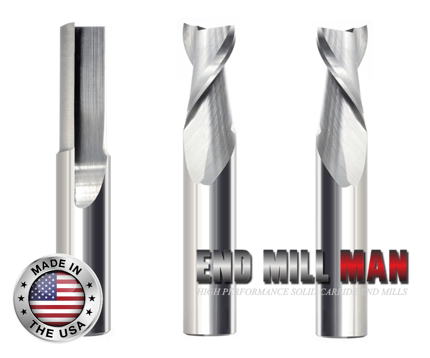 1/2" x 1" Cut Length (10 Pack) 2 Flute Carbide Router Bit - The End Mill Store 