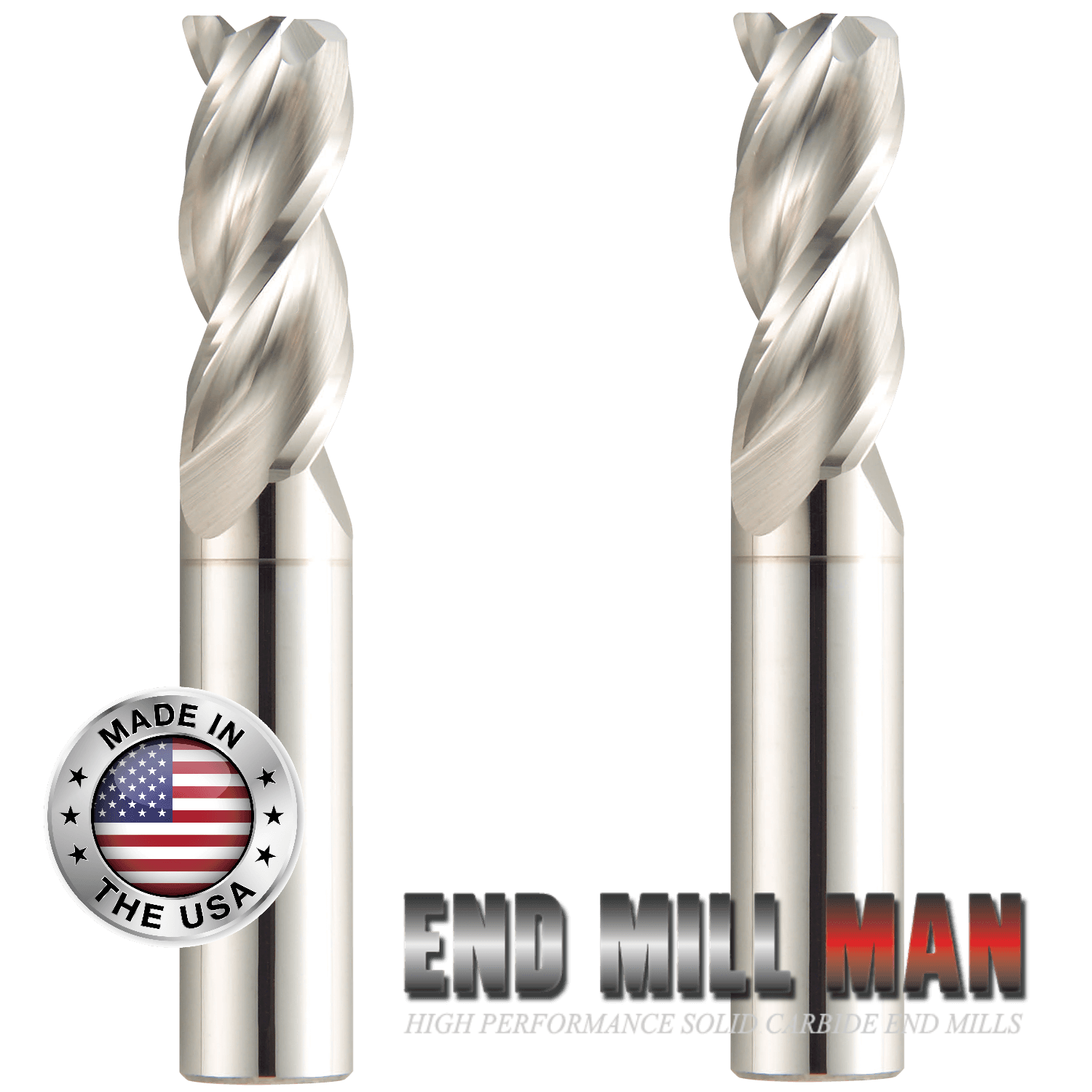 (2 Pack) 1" x 1-1/4" x 4" Aluminum HP Radius Carbide End Mills - The End Mill Store 