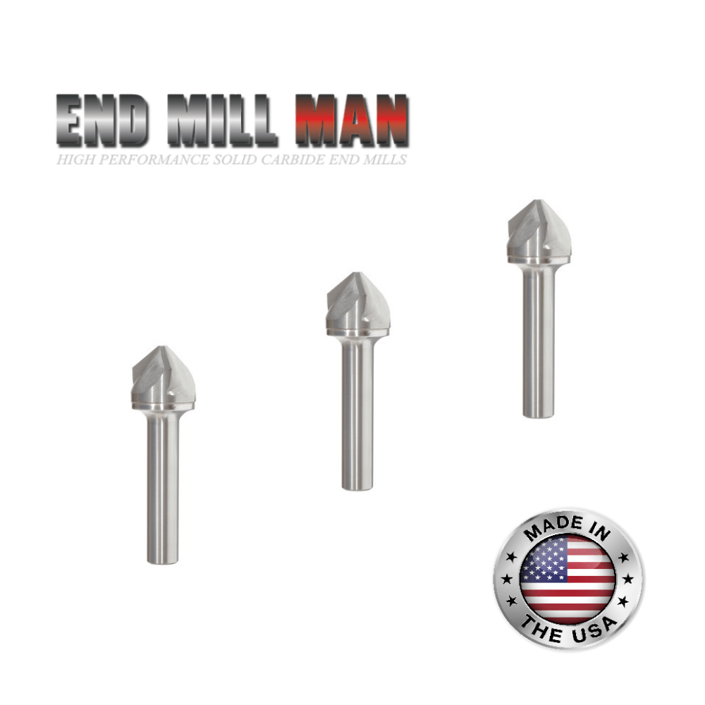 (3 Pack) 1/8" 3-Flute Carbide Countersinks - The End Mill Store 