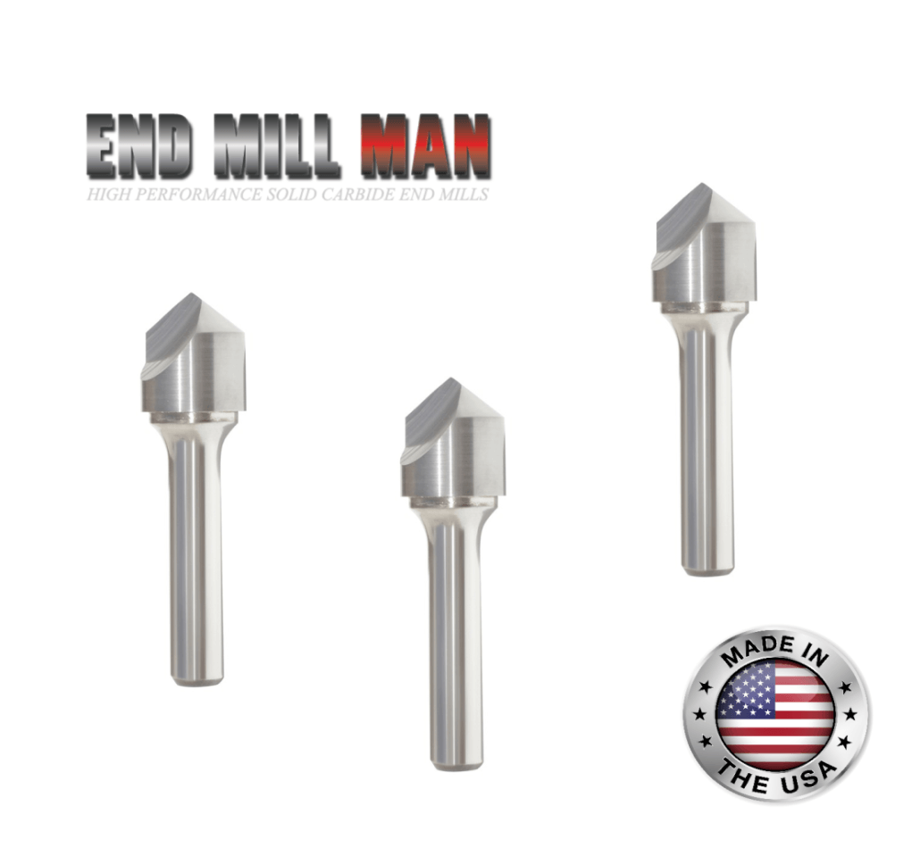 (3 Pack) 1/8" Single Flute Carbide Countersinks - The End Mill Store 