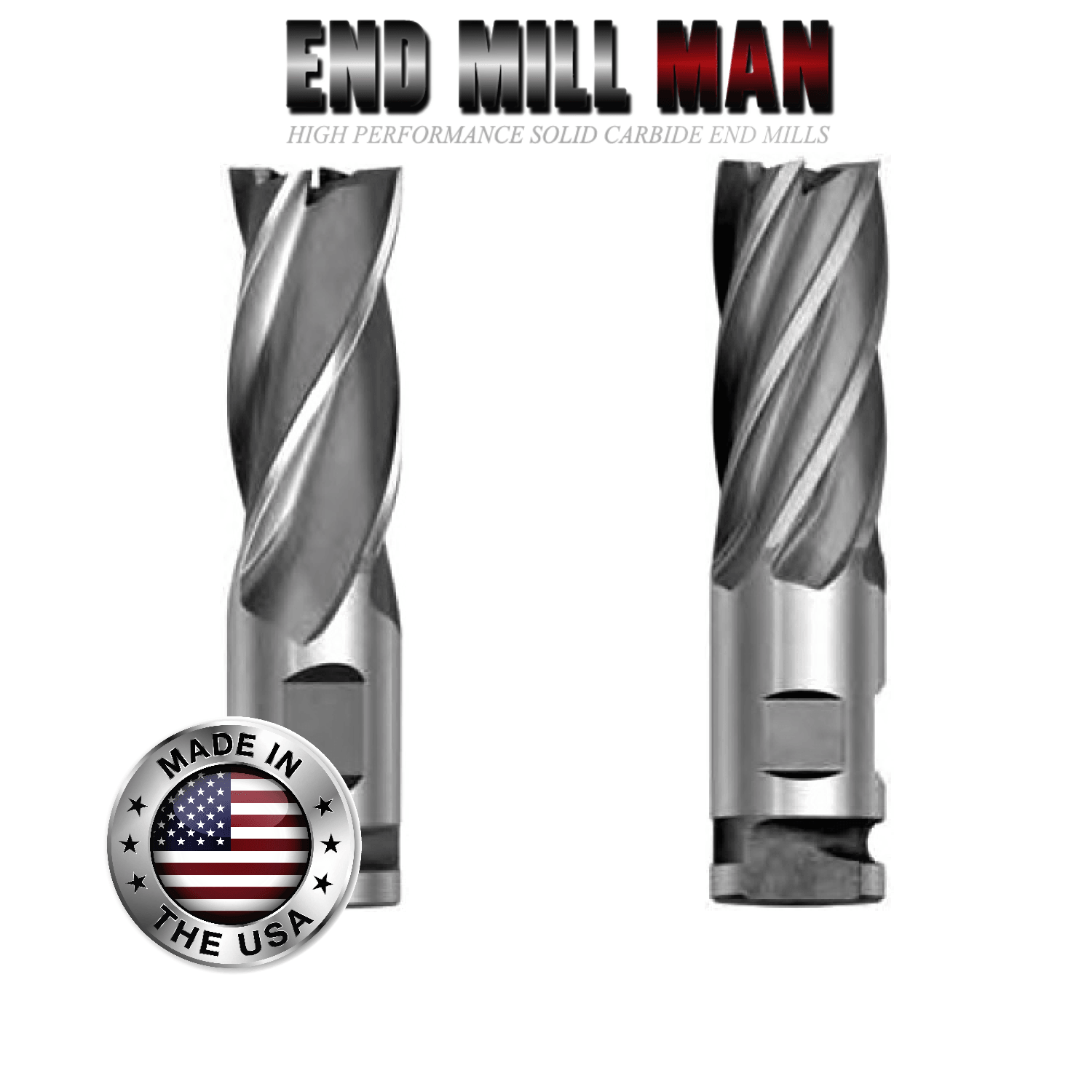 2-1/2" Dia. x 8" Cut Length Sure-Lock 4 or 6 Flute End Mill (2" Shank) - The End Mill Store 