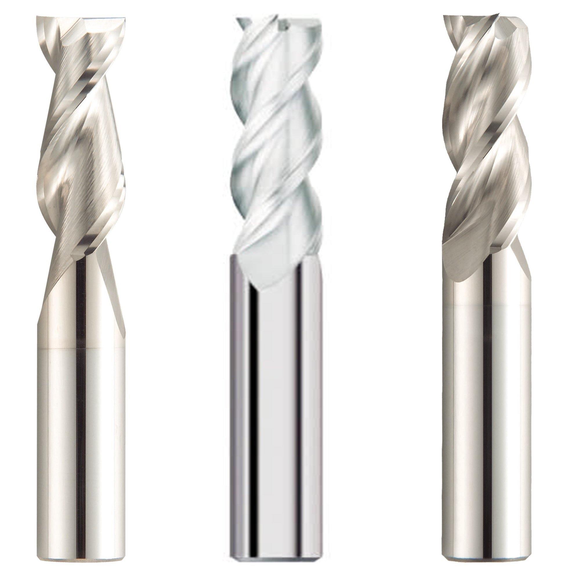 (3 Pack) 3/8" x 1" x 2-1/2" Aluminum HP Carbide End Mills - The End Mill Store 