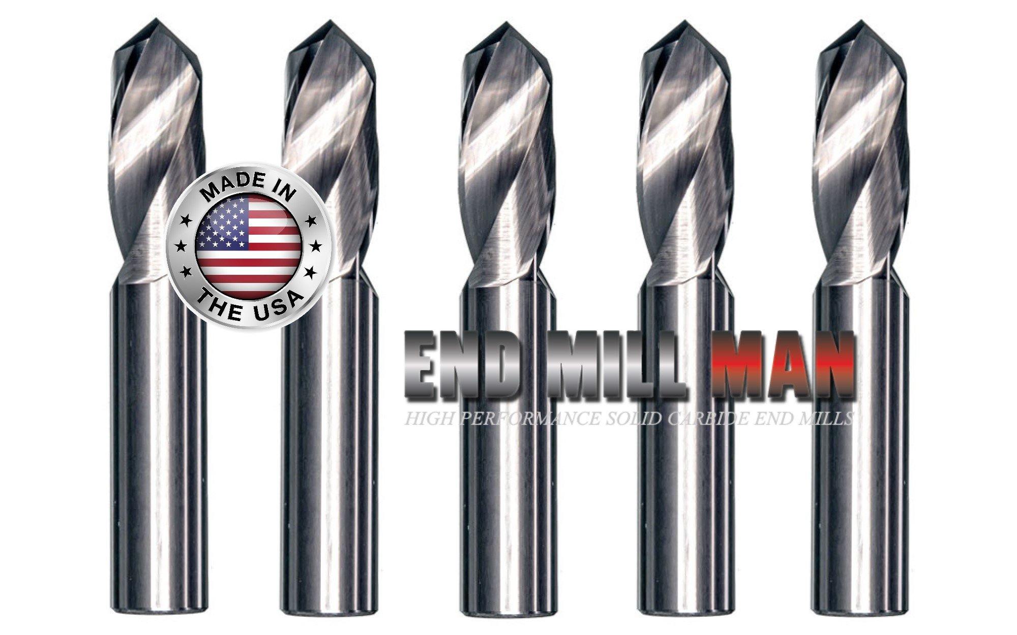 (5 Pack) 11/32" Dia. x 1-11/16" LOF x  3" OAL Carbide Drill Bits (uncoated) - The End Mill Store 