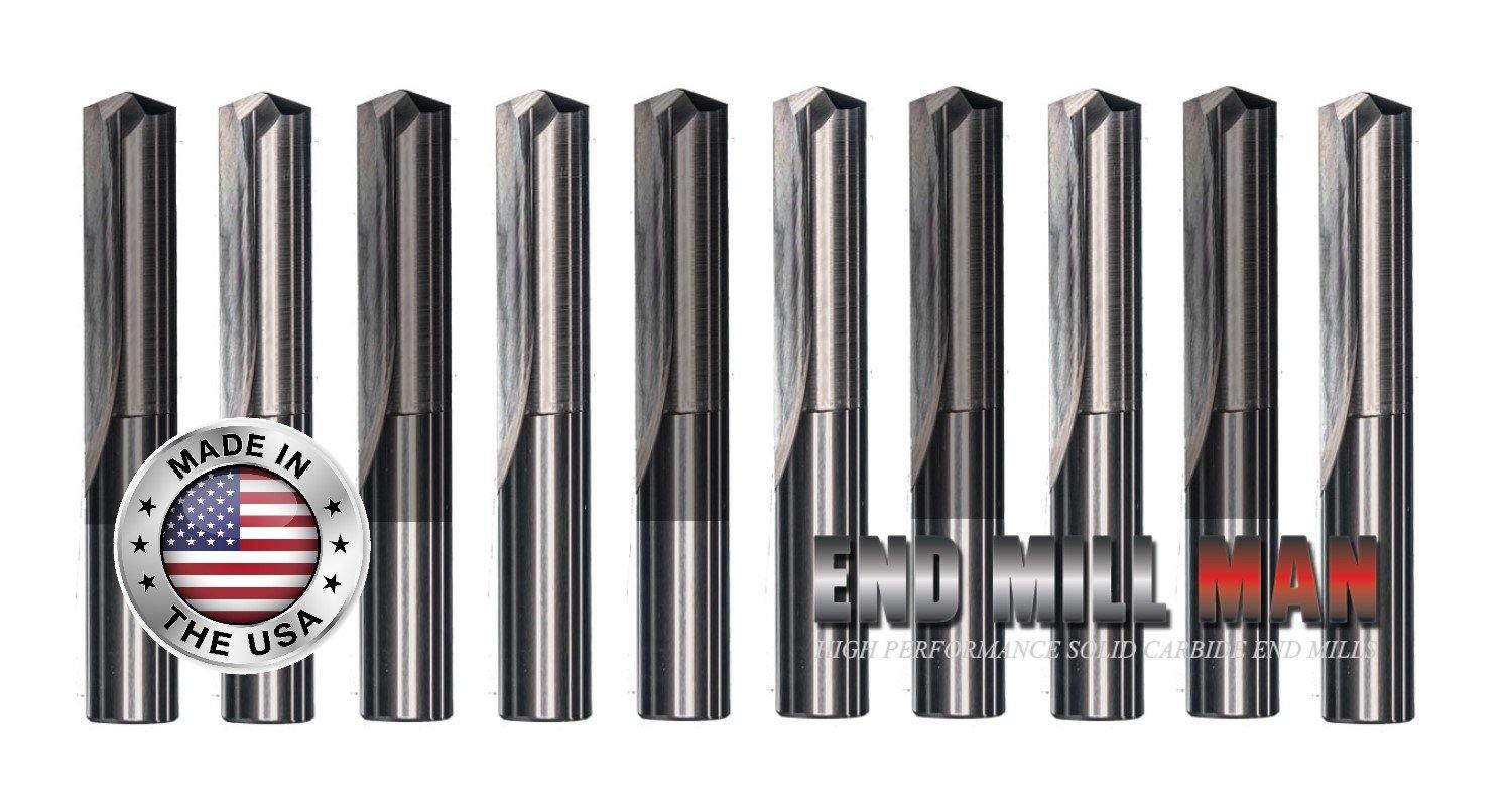 (10) Pack 1/2" x 2-1/4" LOF x 3-3/4" OAL Straight Flute Carbide Drill Bit - The End Mill Store 