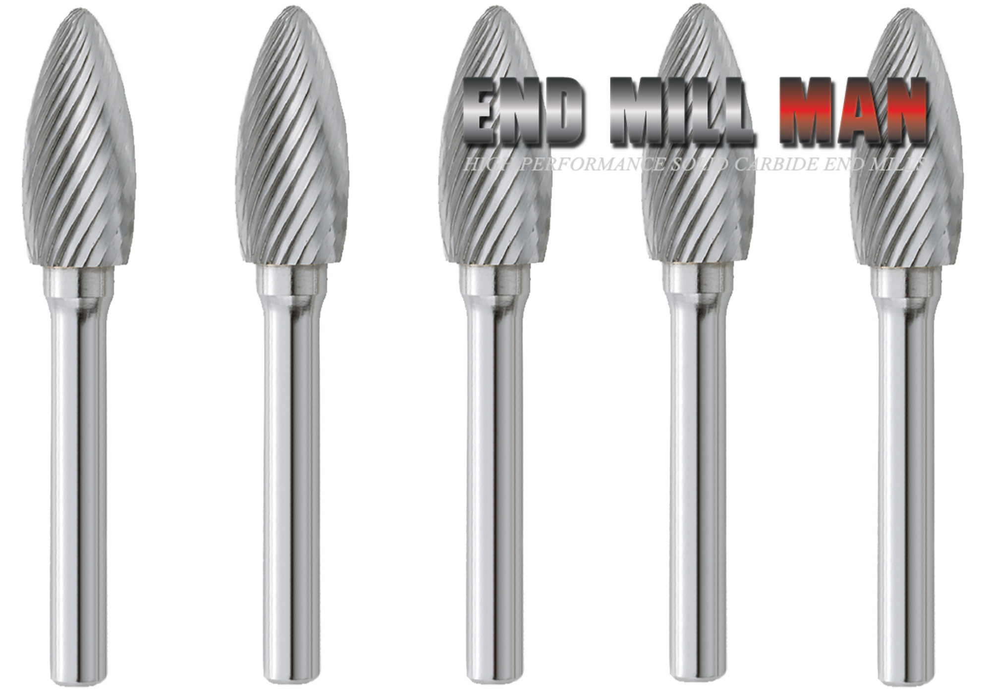 SH-5L6 Burr (5 Pack) 1/2" x 1-1/4" Cut Length x 6-1/2" OAL on 1/4" Shanks - The End Mill Store 