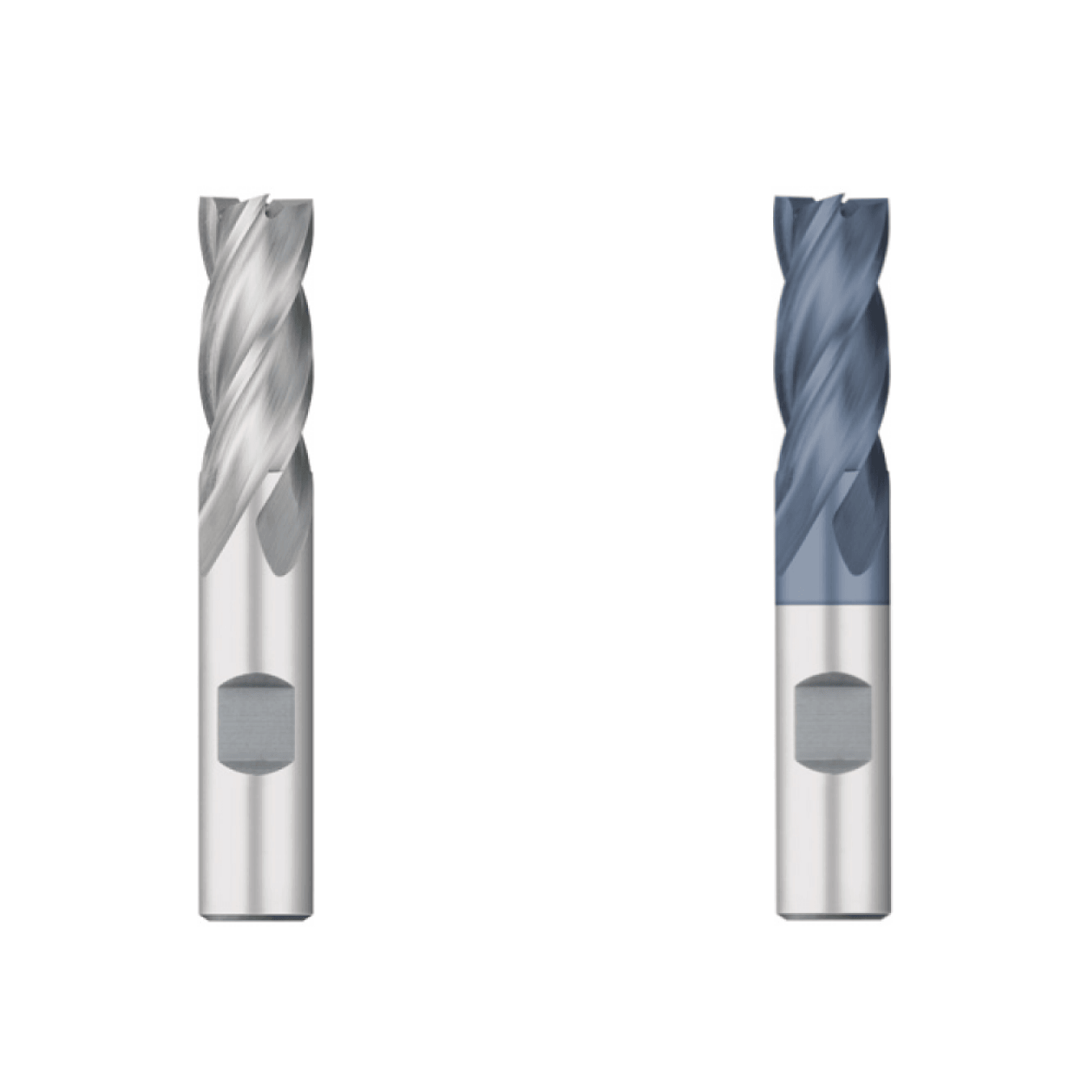 2" x 2" LOC (2 Pack) HSS 4 Flute End Mills (1-1/4" Shanks) - The End Mill Store 