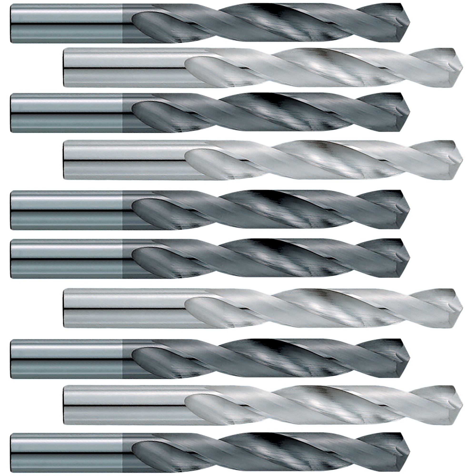 (10 Pack) 1/8" Dia. x 1-1/4" LOF x 2-1/4" OAL Carbide Drill Bits - The End Mill Store 