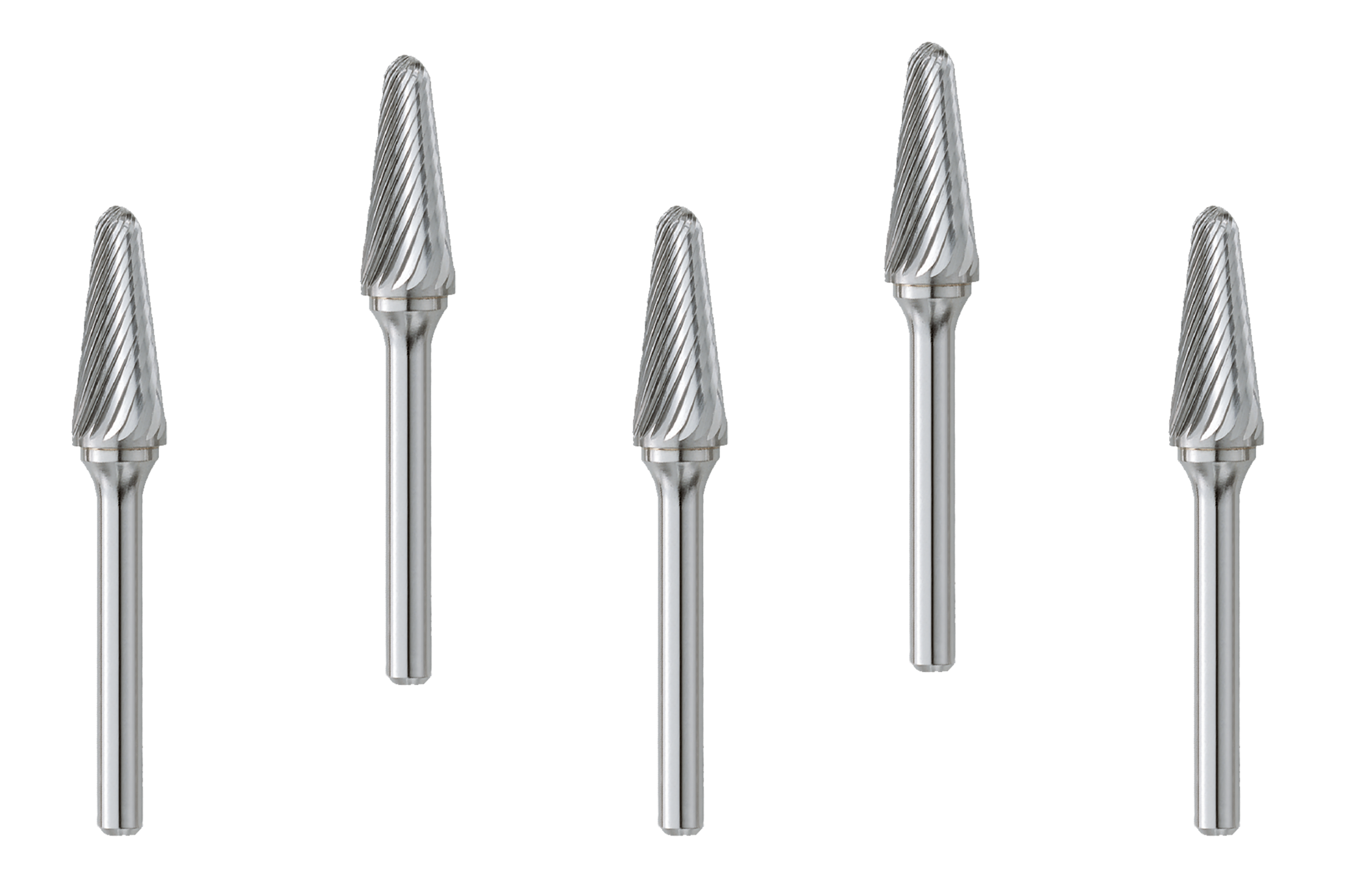 SL-6 14° Burr (5 Pack) 5/8" x 1-5/16" Cut Length x 2-3/8" OAL on 1/4" Shanks - The End Mill Store 