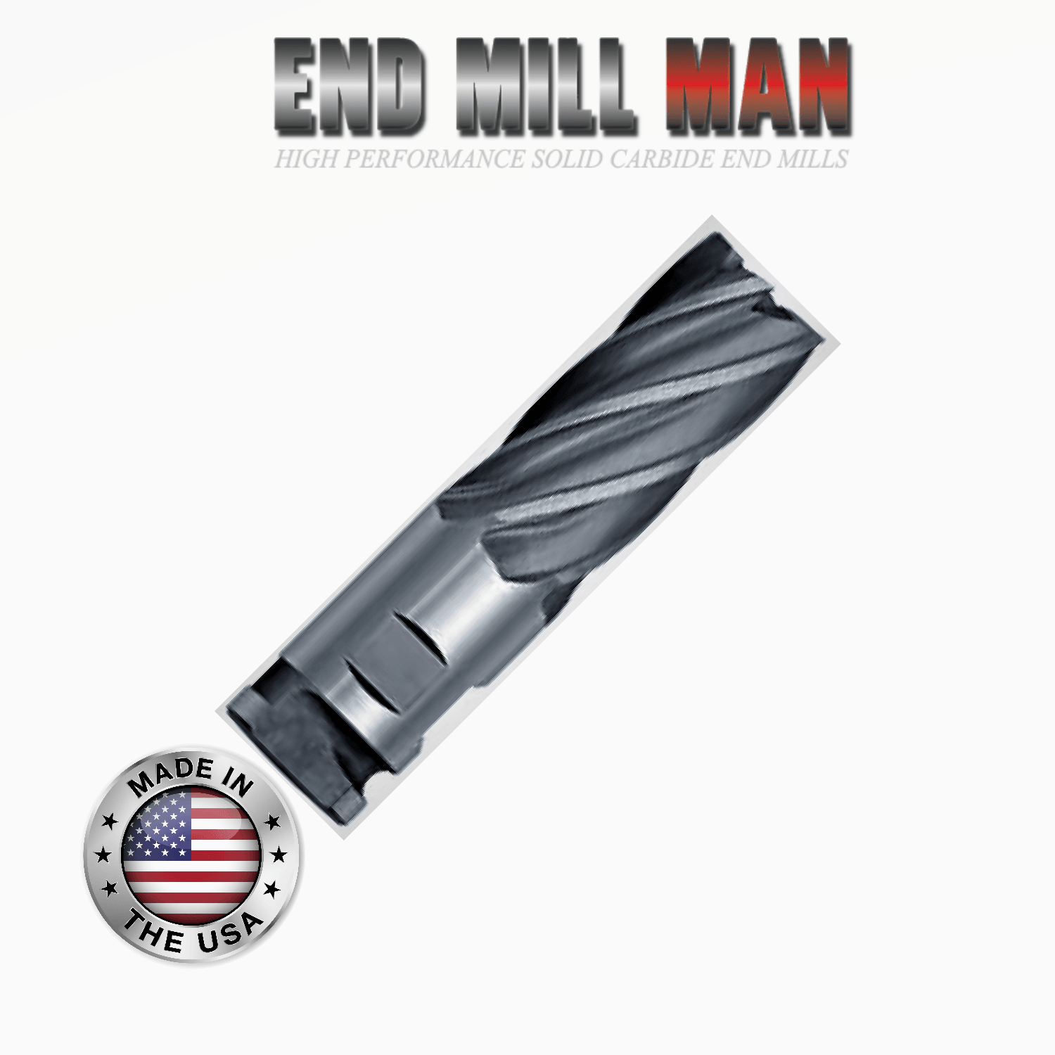 2-1/2" Dia. x 10" Cut Length Sure-Lock 6 Flute End Mill (2-1/2" Shank) - The End Mill Store 