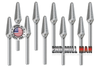 Load image into Gallery viewer, SL-42L3 14° Burr (10 Pack) 1/8&quot; x 1/2&quot; Cut Length x 3&quot; OAL on 1/8&quot; Shanks - The End Mill Store 