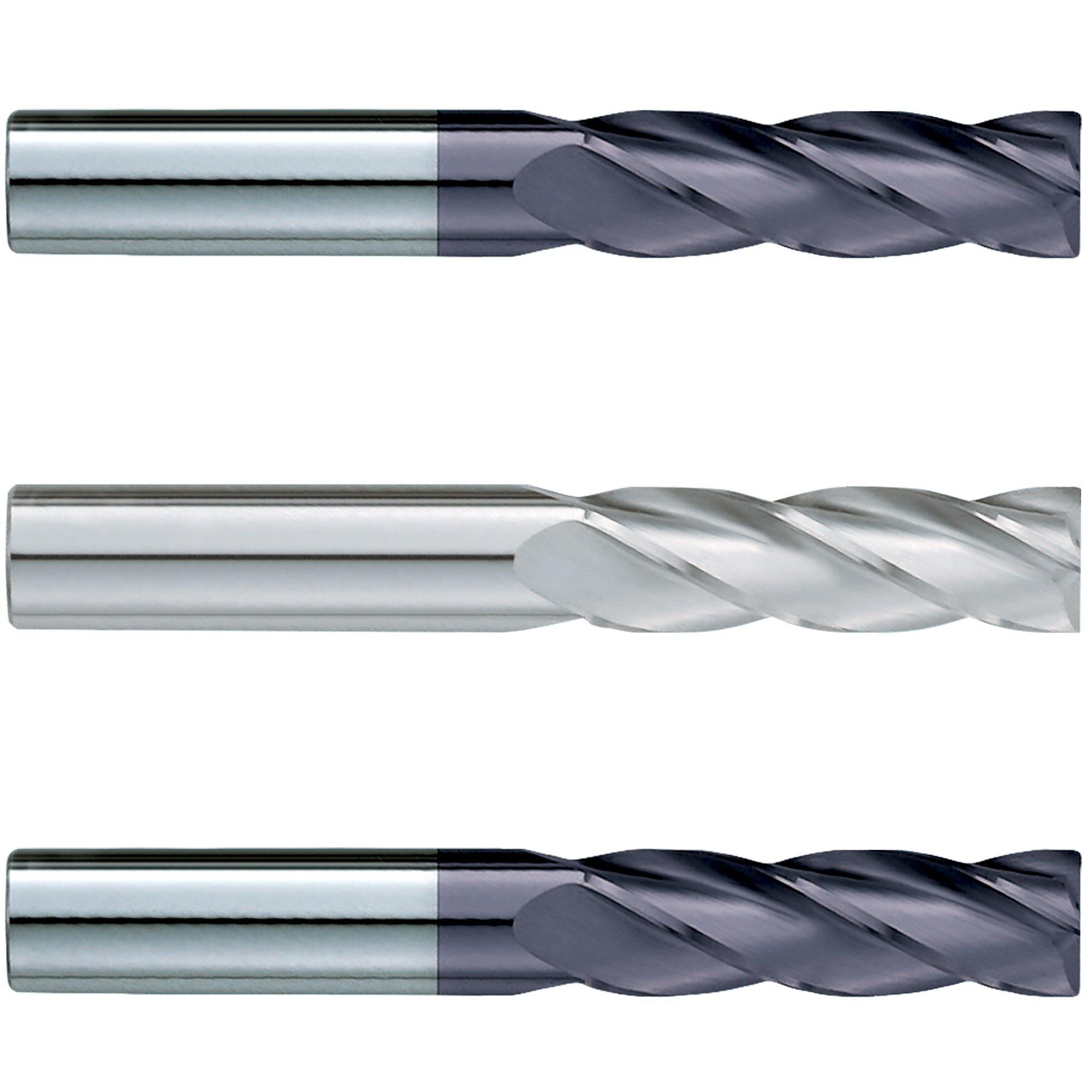 (3 Pack) 1/4" x 3" x 6" Super Long Square Carbide End Mill - The End Mill Store 