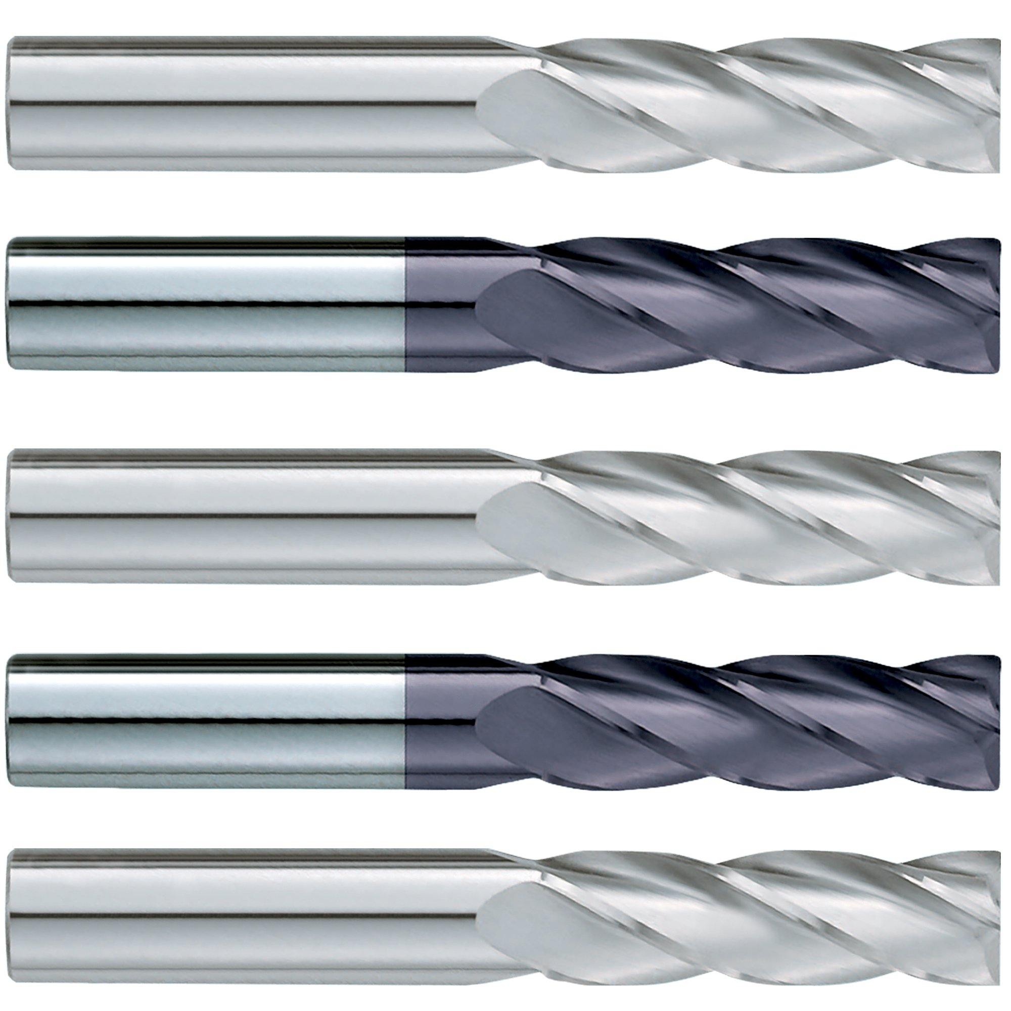 (5 Pack) 1/8" x 3/4" x 2-1/2" Long Square Carbide End Mill - The End Mill Store 